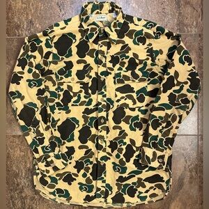 Vintage LL Bean Chamois Shirt Cotton 16 Duck Camo USA